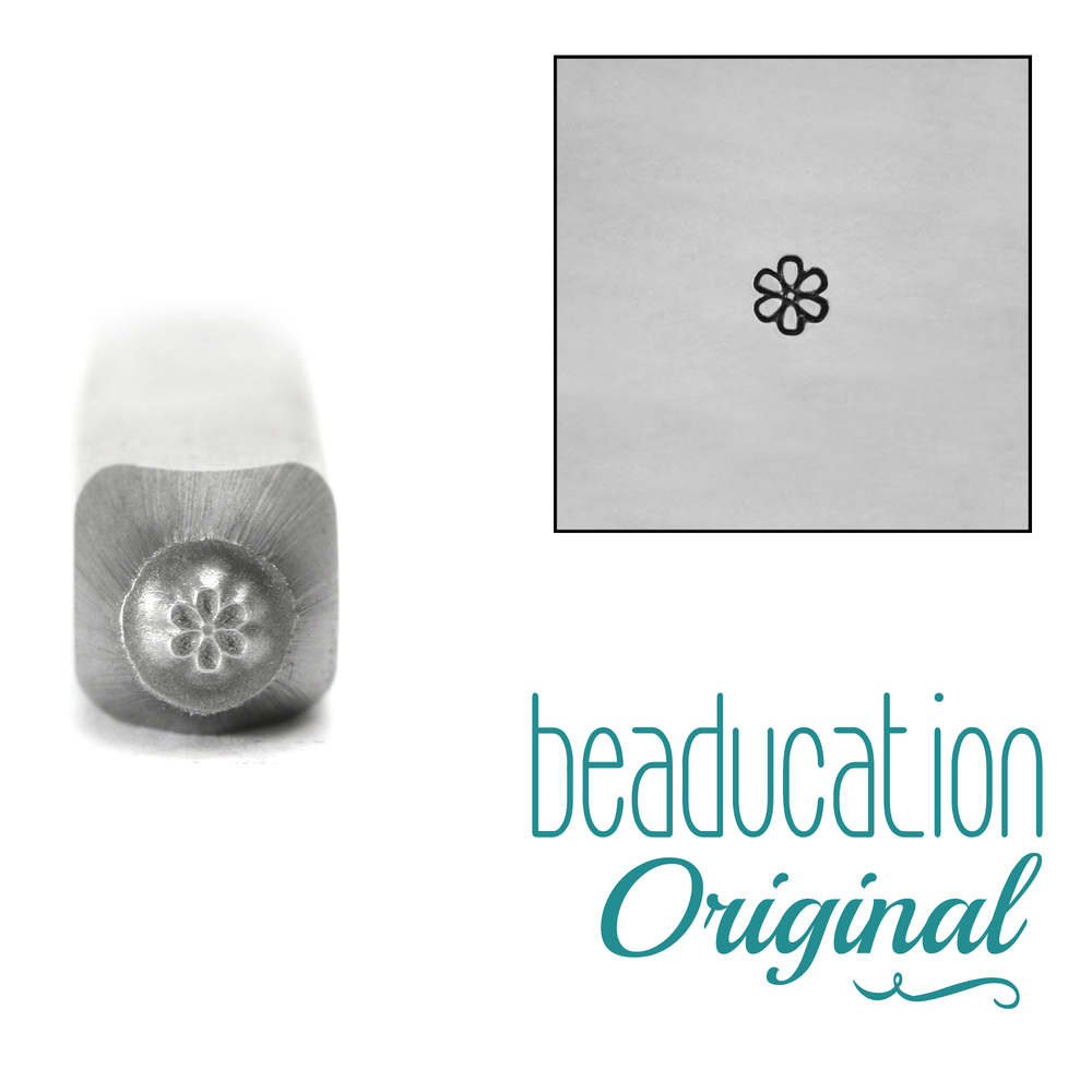 Metal Stamping Tools Daisy Flower Face 2mm Metal Design Stamp - Beaducation Original